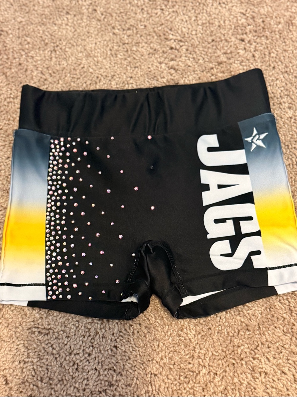 Top Gun Rebel “JAGS” Black Rhinestone Cheer Shorts